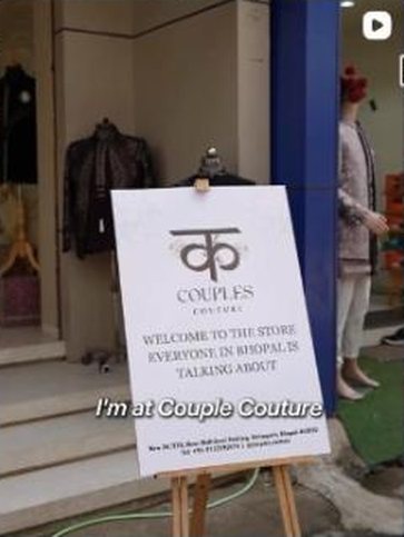 Welcome sign at the Couples Couture store entrance